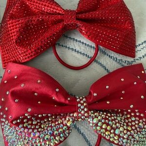 Red Rhinestone Hair Bows cheer bow they are 20 each